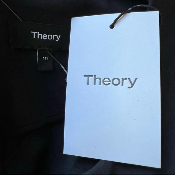 New! Theory Diagonal Drape Dress black precision ponte nwt 17763 - Picture 7 of 9